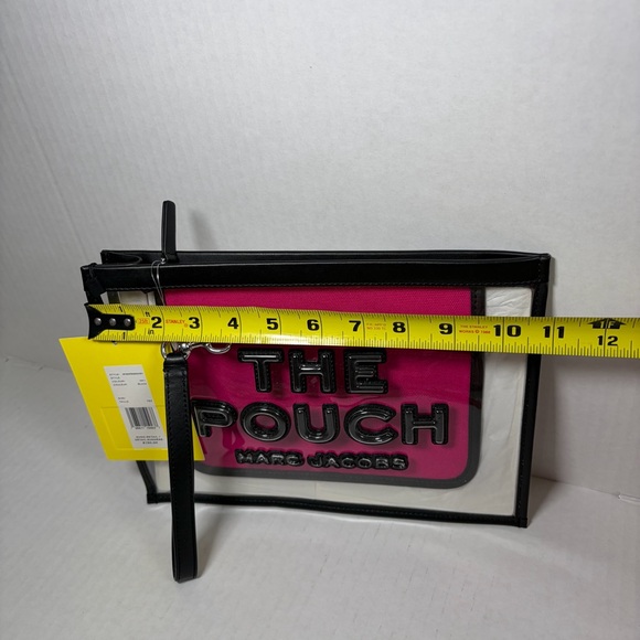 Marc Jacobs PVC The Pouch Wristlet Pink Black NWT - Picture 3 of 5